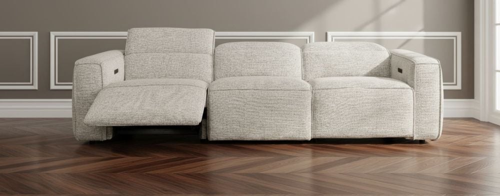 Marko 3 Seater Recliner Sofa - Shale