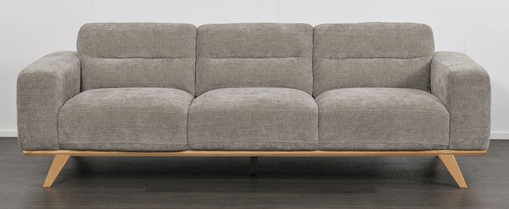 Matera 3 + 2 Seater Sofa Suite - Storm Fabric - Natural Oak Leg
