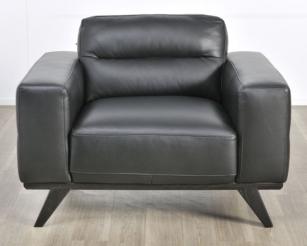 Matera Armchair - Black Leather