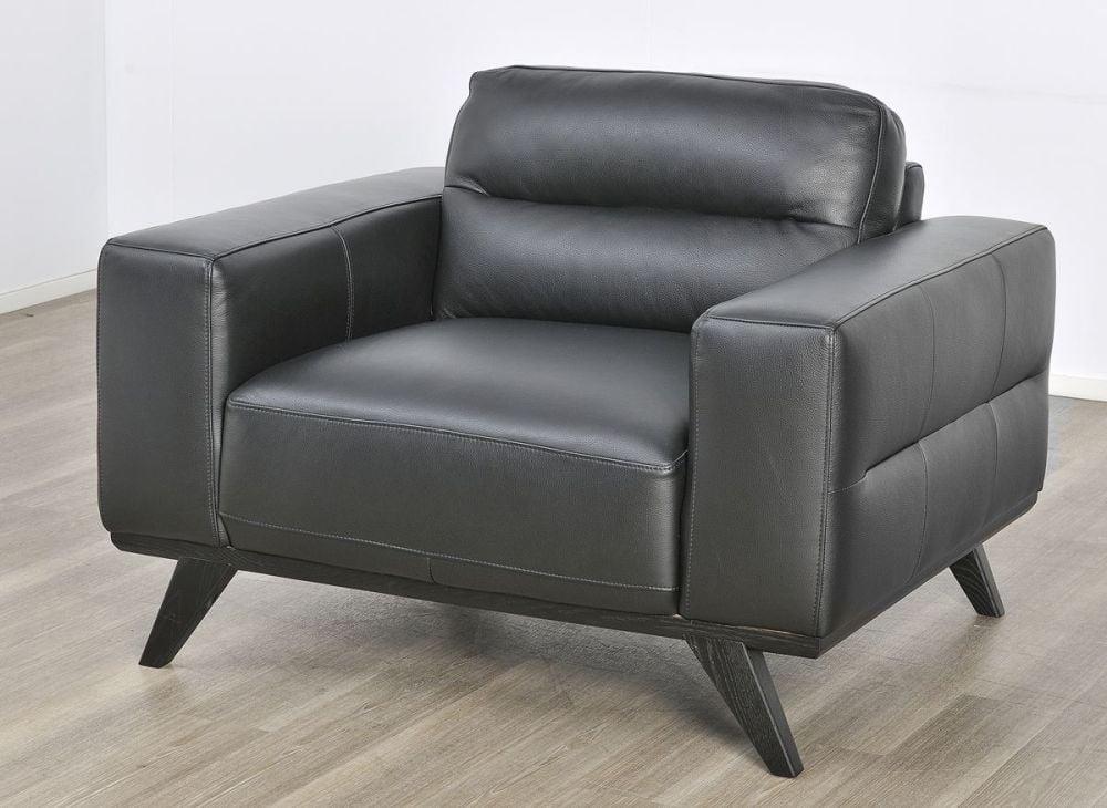 Matera Armchair - Black Leather
