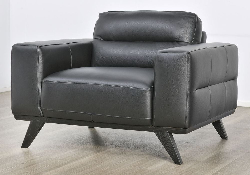 Matera Armchair - Black Leather