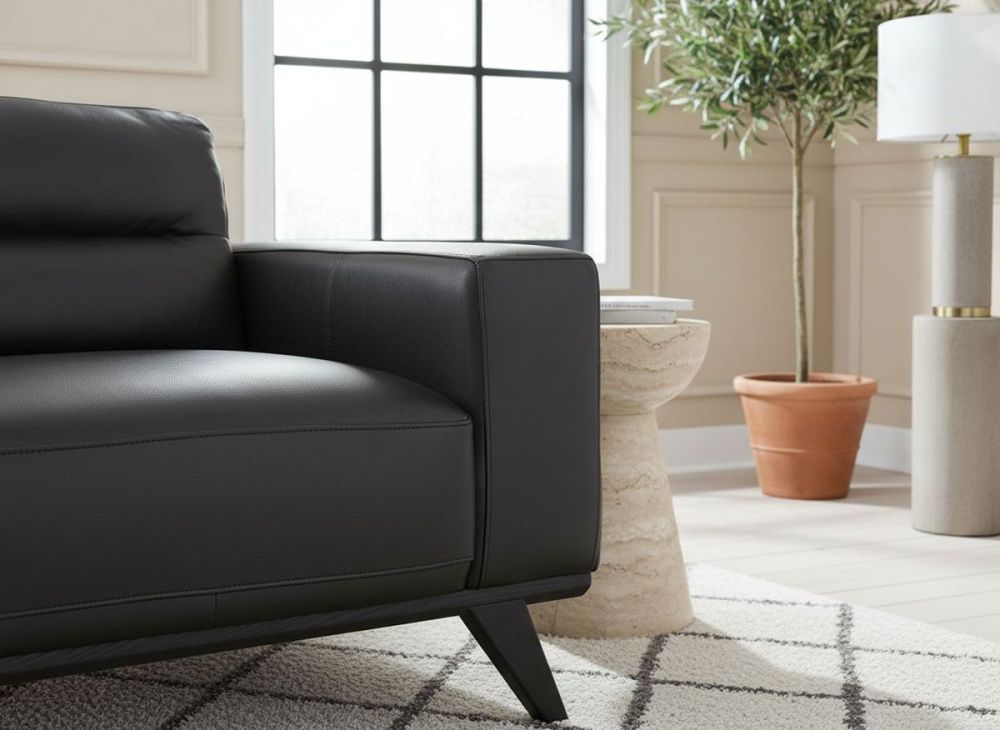 Matera Armchair - Black Leather