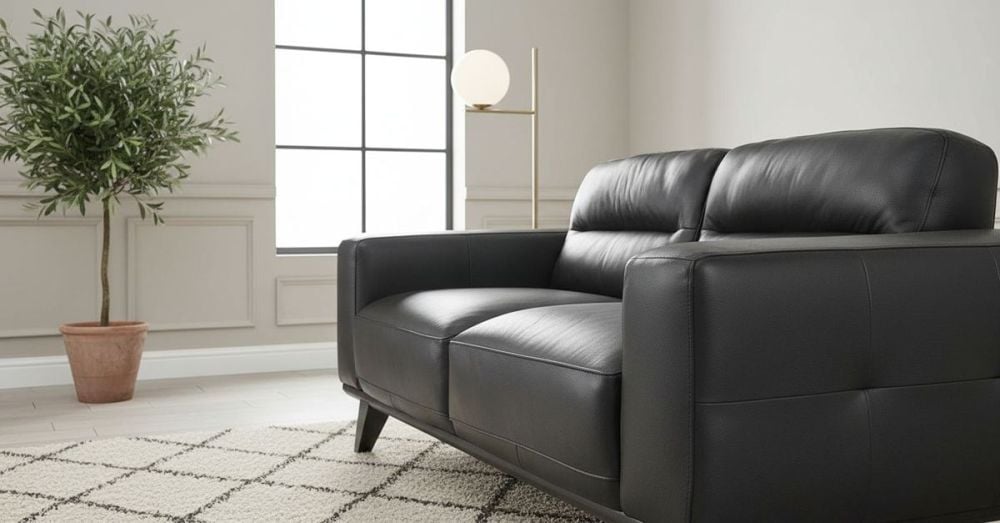 Matera 2 Seater Sofa - Black Leather