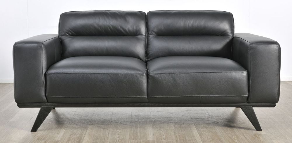 Matera 2 Seater Sofa - Black Leather