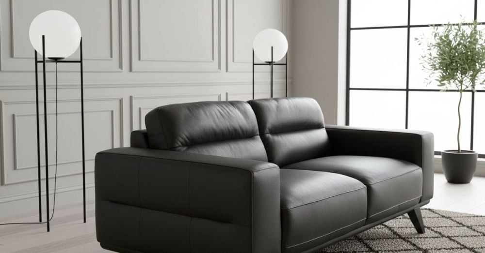 Matera 2 Seater Sofa - Black Leather