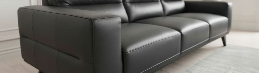 Matera 3 + 2 Seater Sofa Suite - Black Leather