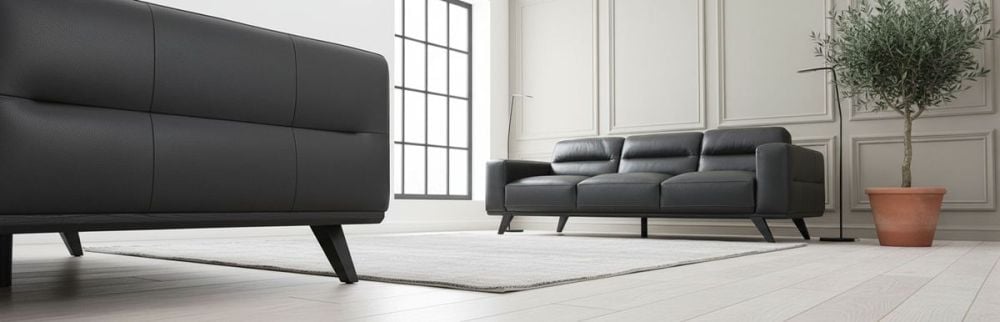 Matera 3 Seater Sofa - Black Leather