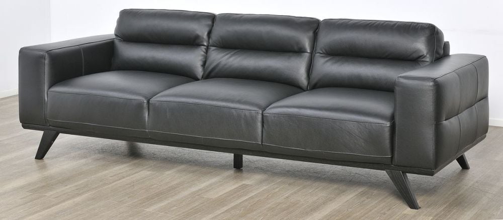 Matera 3 + 2 Seater Sofa Suite - Black Leather