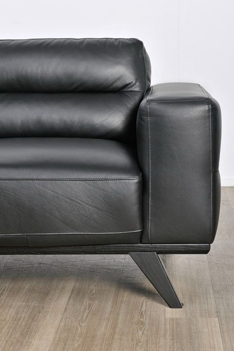Matera 3 Seater Sofa - Black Leather