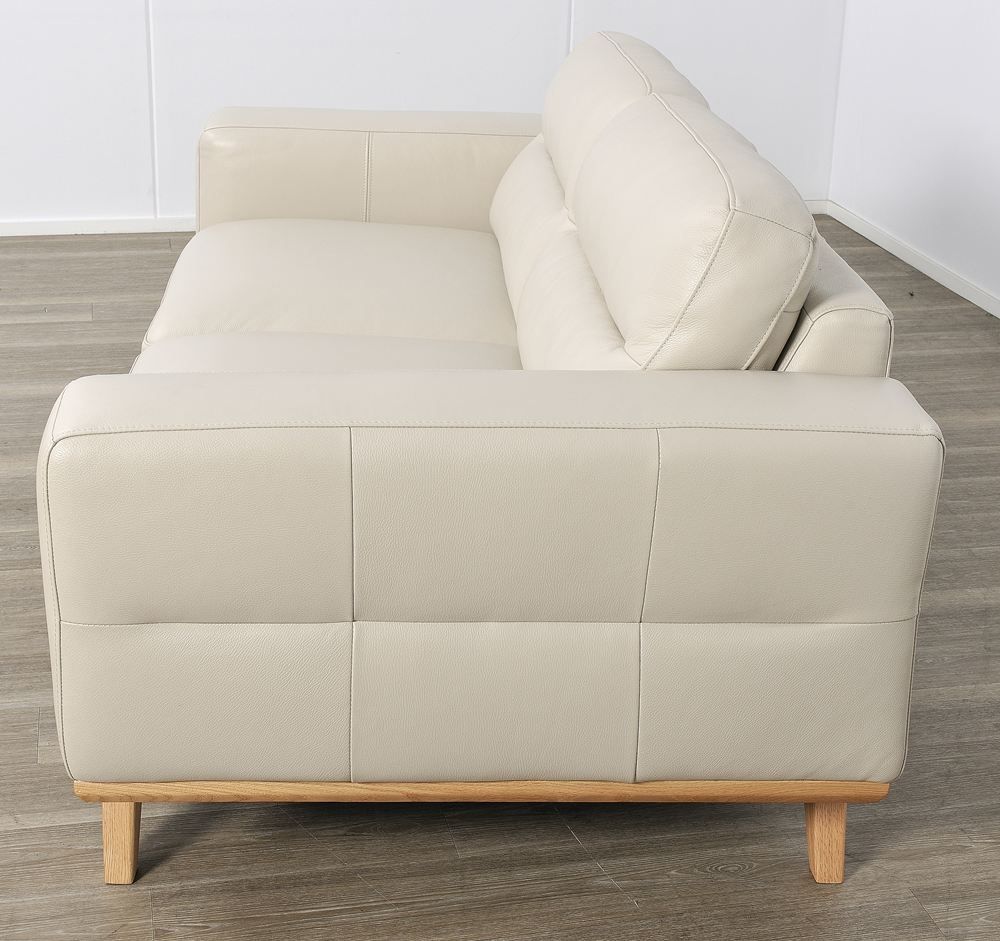 Matera 2 Seater Sofa - Light Grey Leather