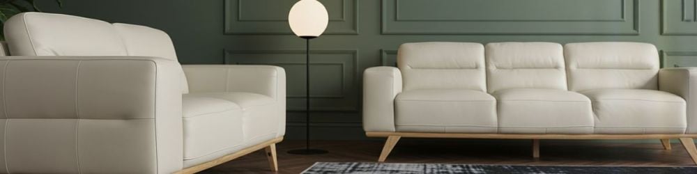 Matera 3 + 2 Seater Sofa Suite - Light Grey Leather