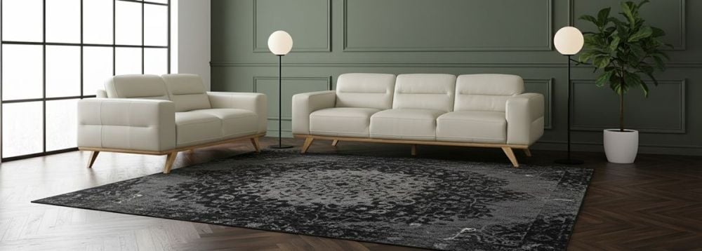 Matera 3 + 2 Seater Sofa Suite - Light Grey Leather