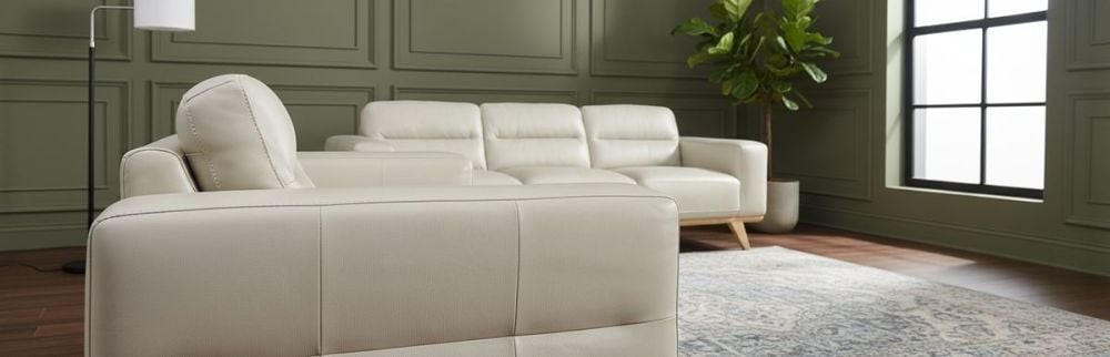 Matera 3 + 2 Seater Sofa Suite - Light Grey Leather