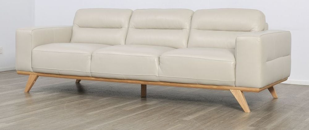 Matera 3 + 2 Seater Sofa Suite - Light Grey Leather