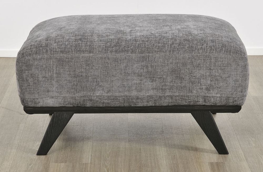 Matera Ottoman - Caviar Fabric - Ebony Leg