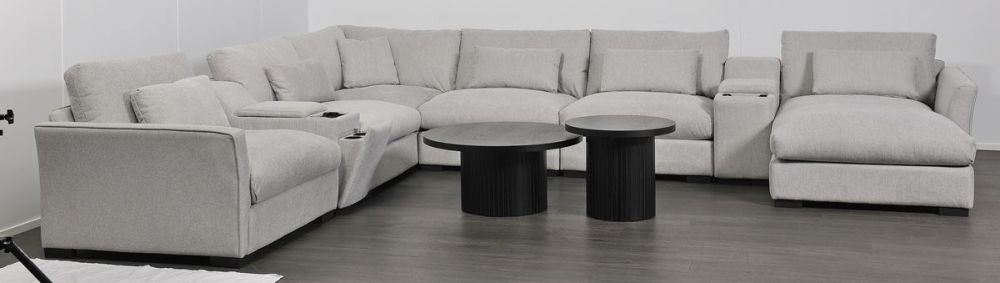 Matrix 6 Seater Corner Chaise Lounge Suite - Cloud