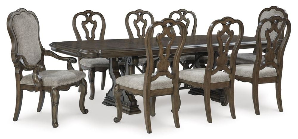 Maylee Extension Table + 6 Dining Chairs + 2 Carver Armchairs