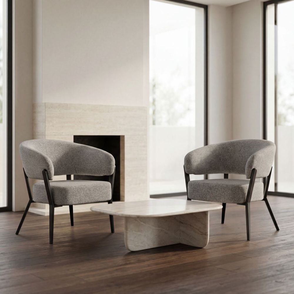 Monza Accent Chair - Grey & Black