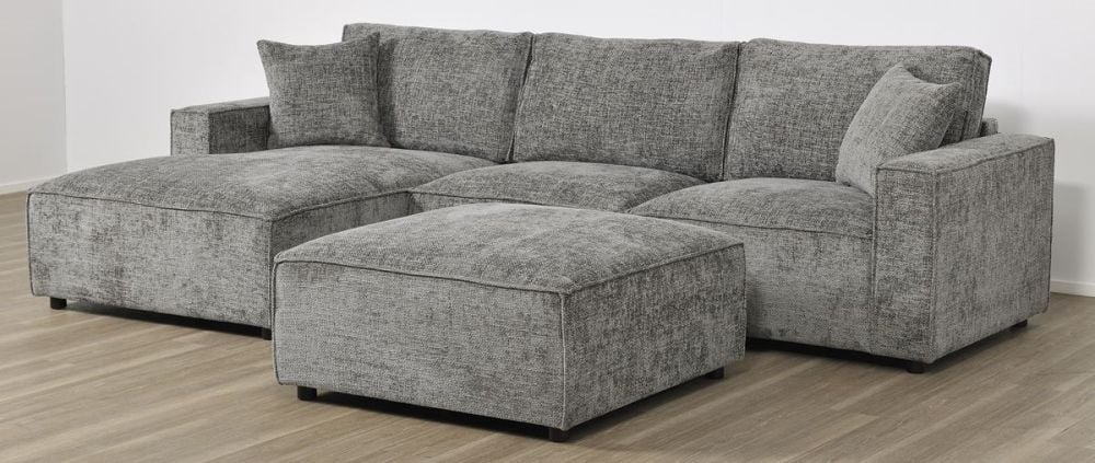 Urban 3 Seater Chaise Sofa - LAF Chaise - Licorice