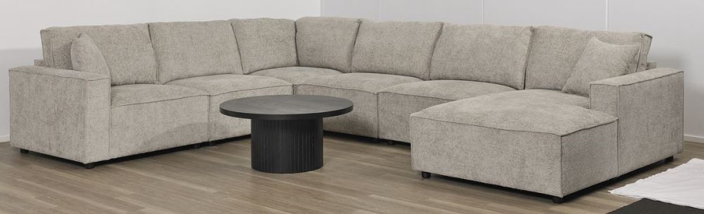 Urban 6 Seater Corner Chaise Lounge Suite - RAF Chaise - Slate