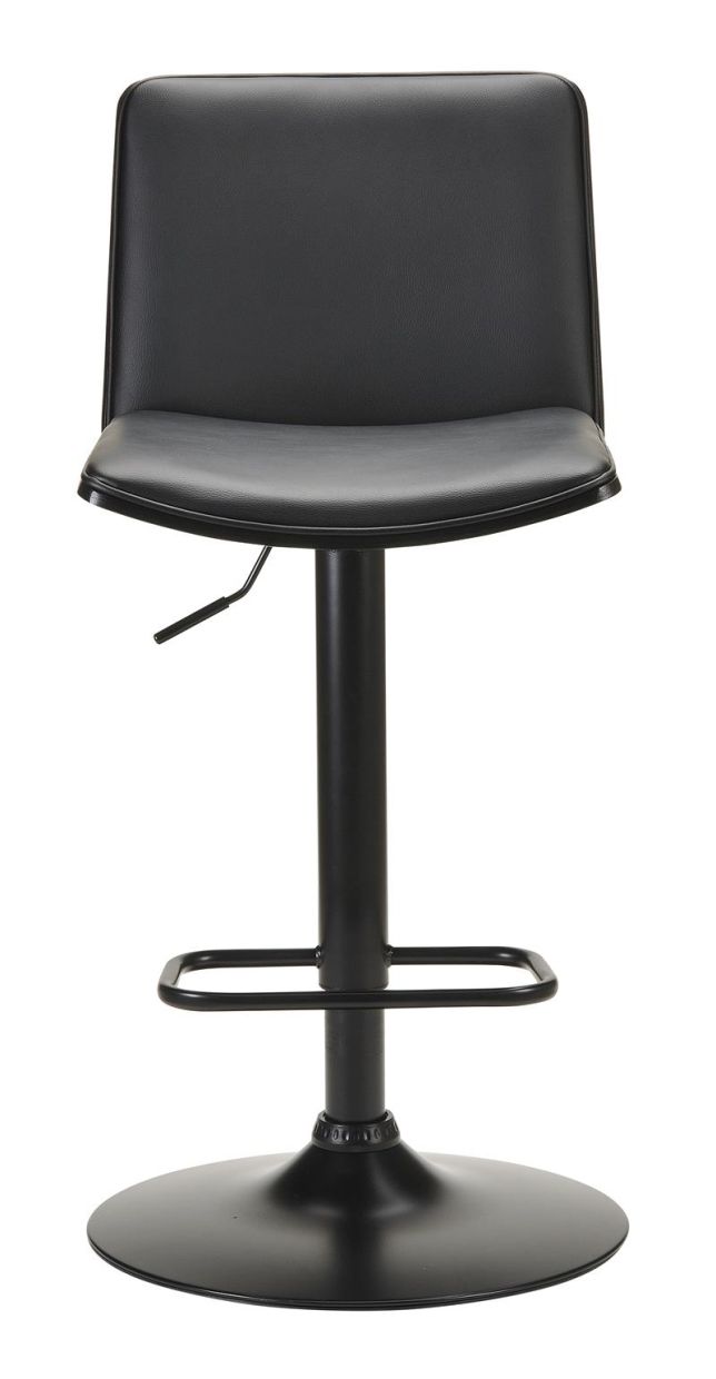 Odessa Bar Stool - Black PU - Black Brush Timber