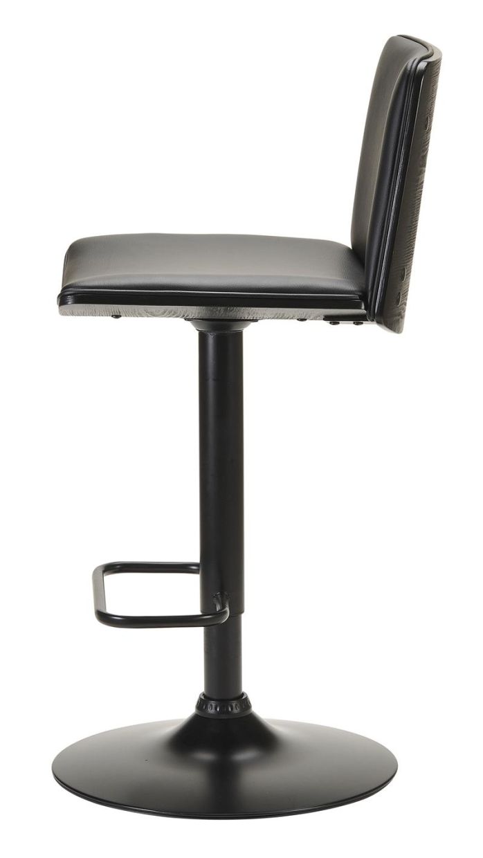 Odessa Bar Stool - Black PU - Black Brush Timber