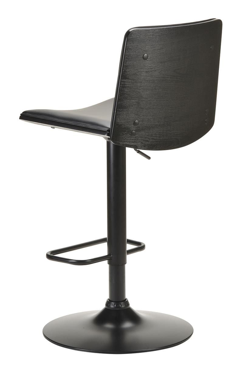 Odessa Bar Stool - Black PU - Black Brush Timber