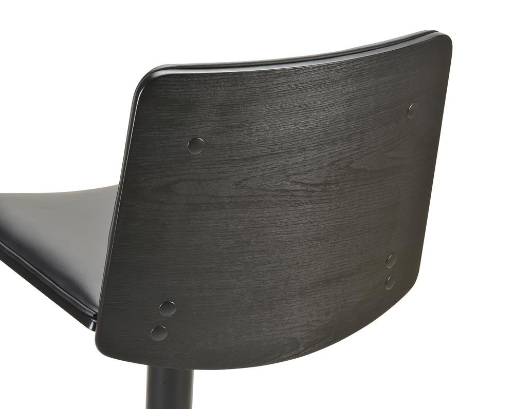 Odessa Bar Stool - Black PU - Black Brush Timber