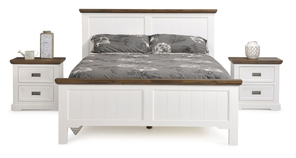 Paris 4 Piece King Bedroom Suite With Tallboy - Provincial Two Tone