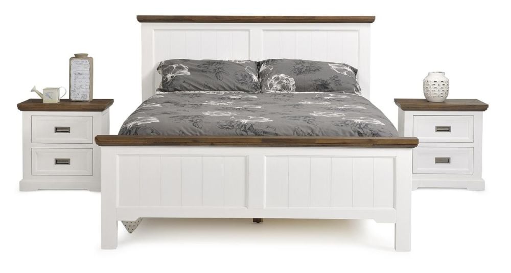 Paris 5 Piece Queen Bedroom Suite With Dressing Table & Mirror - Provincial Two Tone