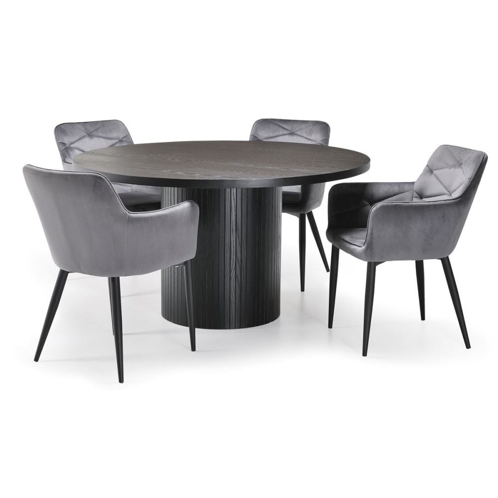 Ripple 1400 Round Dining Table - Black