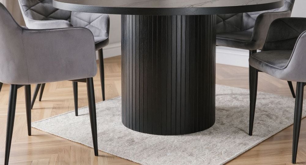 Ripple 1400 Round Dining Table - Black