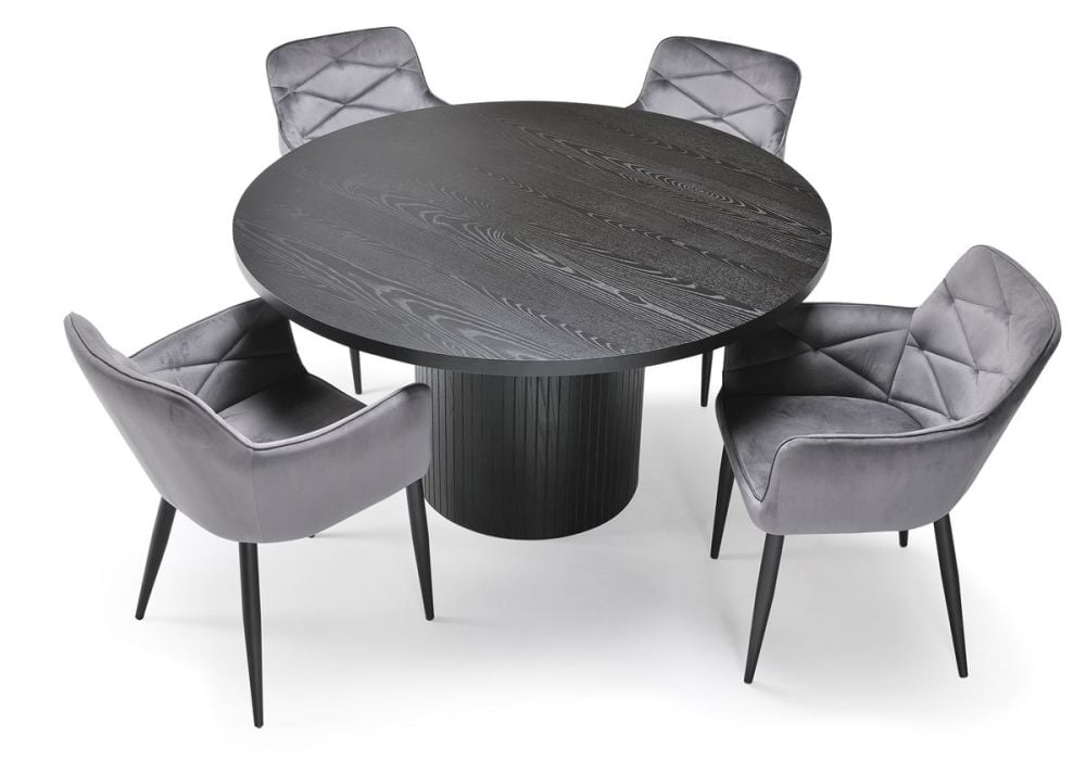 Ripple 1400 Round Dining Table - Black