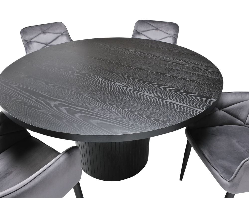 Ripple 1400 Round Dining Table - Black
