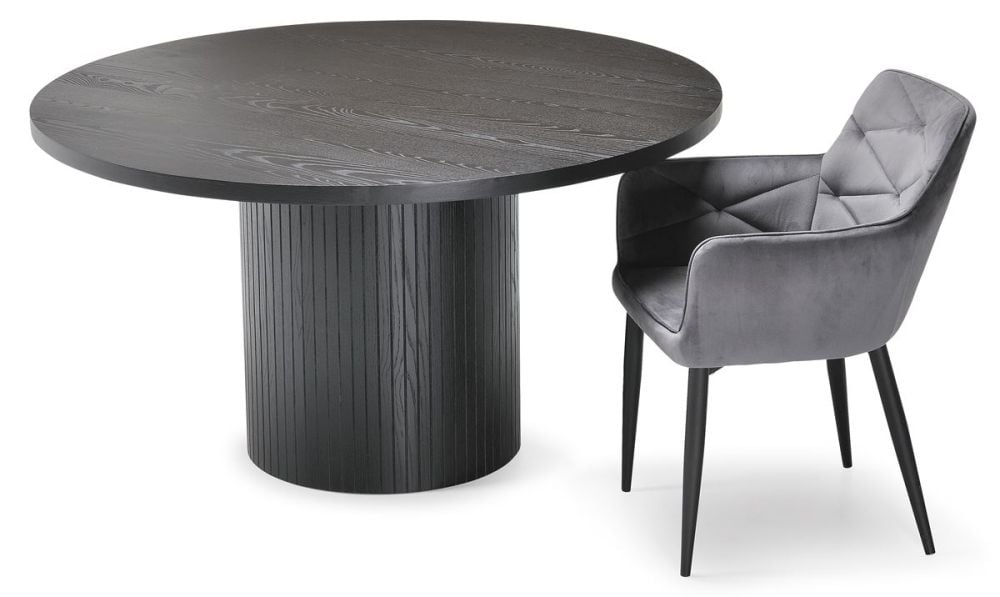 Ripple 1400 Round Dining Table - Black
