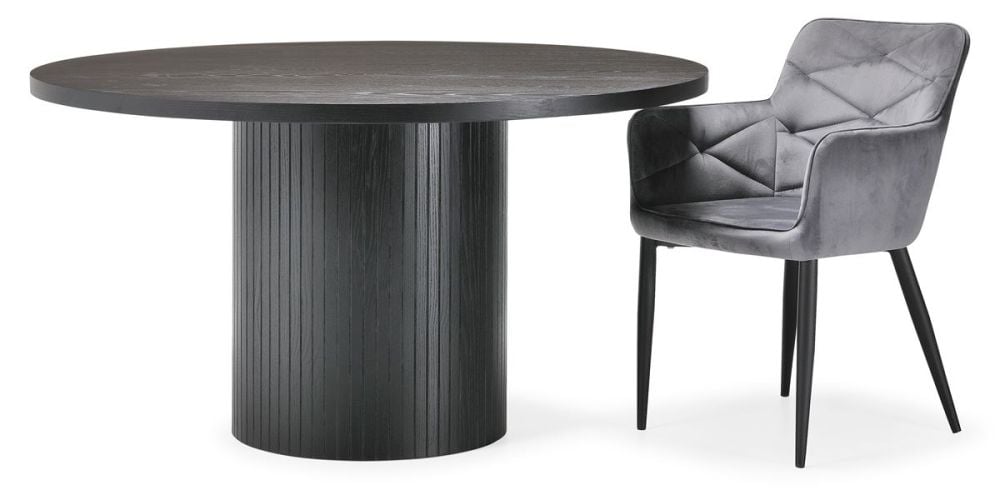Ripple 1400 Round Dining Table - Black