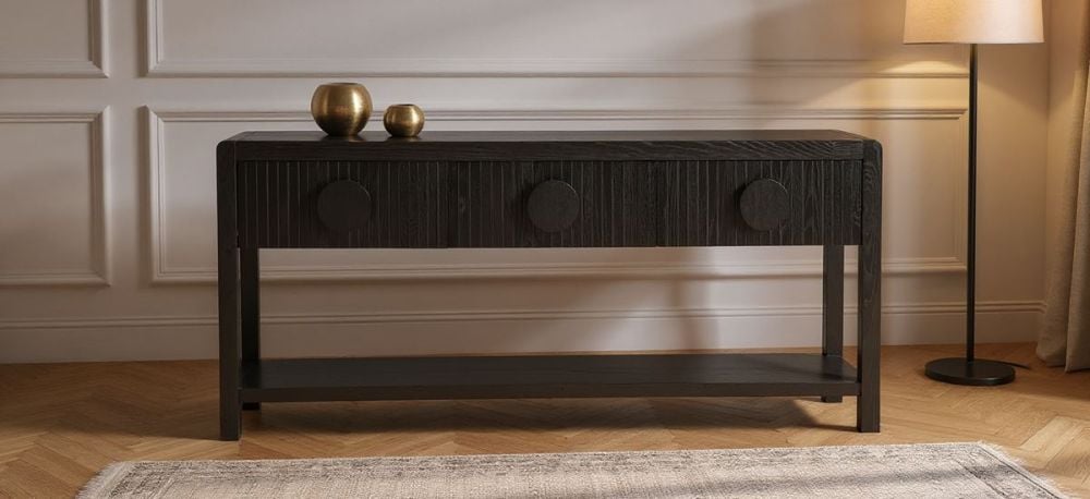 Ripple 1825 Hall Table - 3 Drw - 2255 - Black