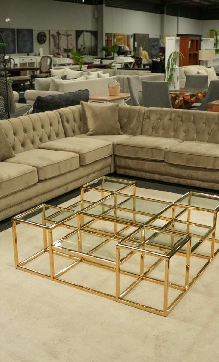 Rosario Square Coffee Table - Gold