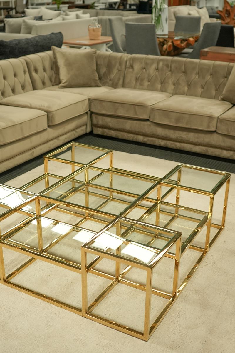 Rosario Square Coffee Table - Gold