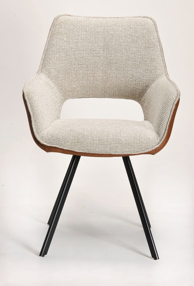 Samson Dining Chair - Linen & Vintage Brown