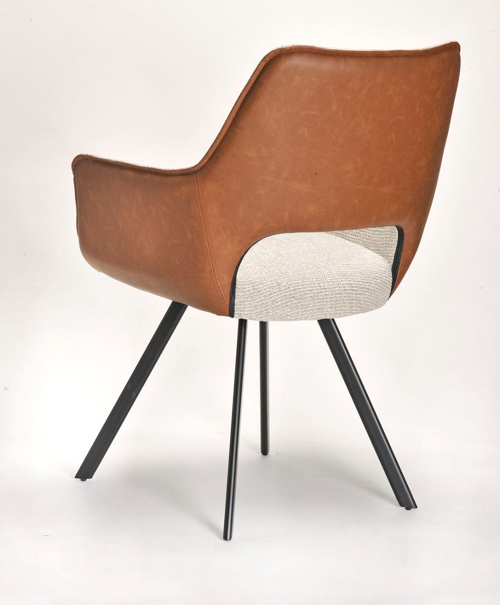 Samson Dining Chair - Linen & Vintage Brown