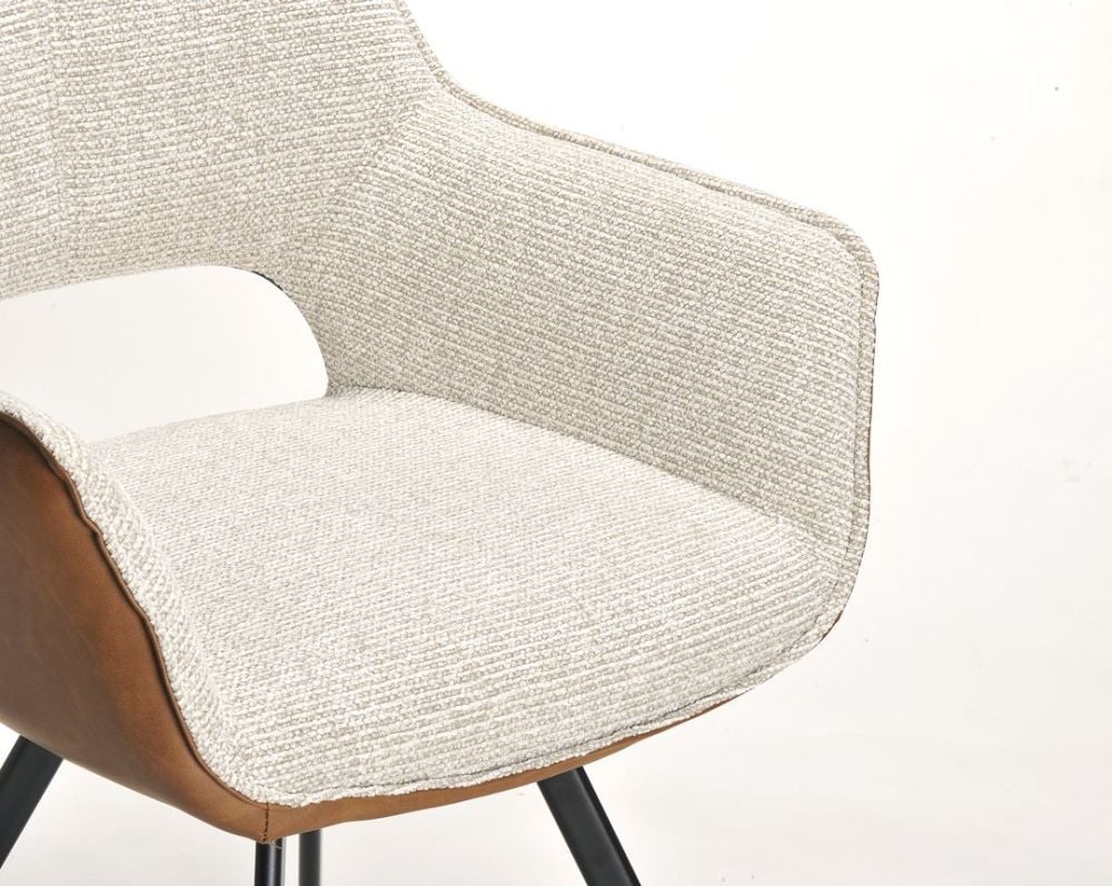 Samson Dining Chair - Linen & Vintage Brown