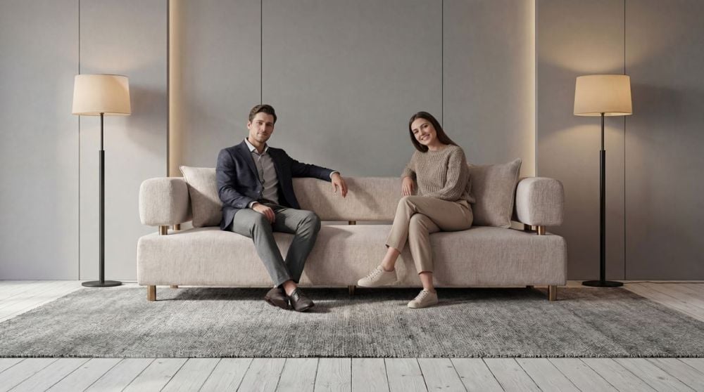 Santorini 3 Seater Sofa - Latte