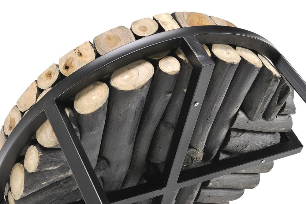 Taiga Teak Pieces 540 Round Side Table - Black Edge
