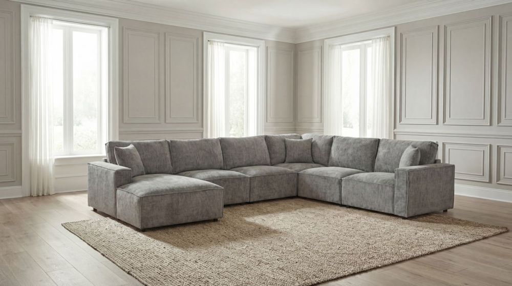 Urban 6 Seater Corner Lounge With LAF Chaise - Licorice