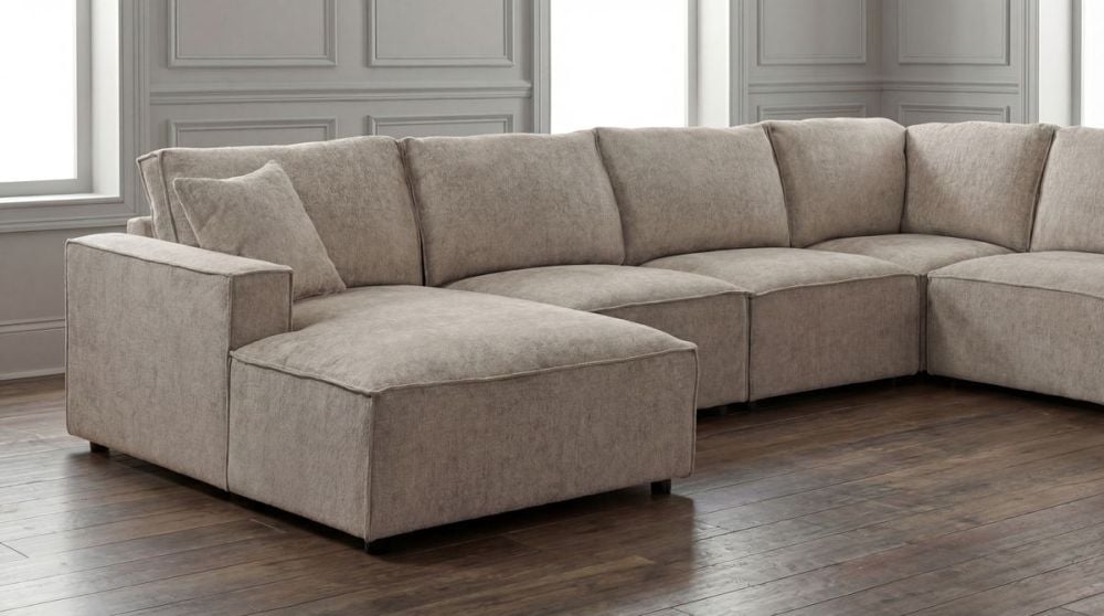 Urban 6 Seater Corner Chaise Lounge Suite - LAF Chaise - Slate