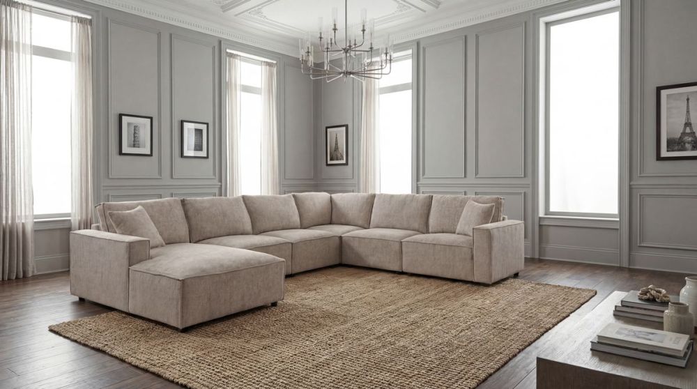 Urban 6 Seater Corner Chaise Lounge Suite - LAF Chaise - Slate