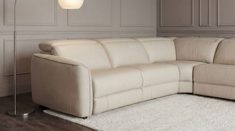 Vetro 5 Seater Corner Recliner Suite - Beige