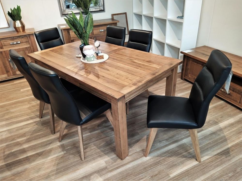 Black Carter Dining Chairs, Oak Kitchen Table With 6 Chairs