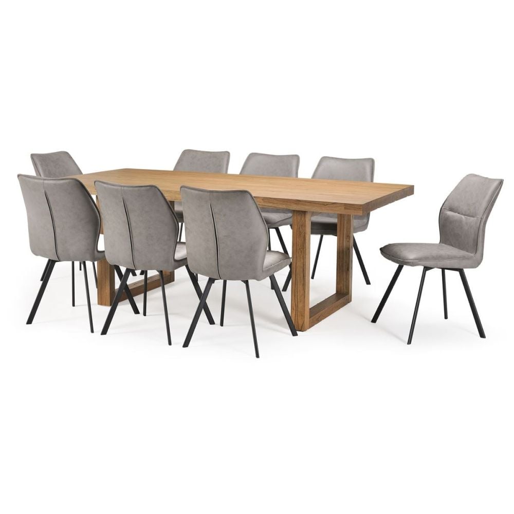 Kildare 2080 Dining Table + 8 Grey Malta Dining Chairs | The Furniture  Trader